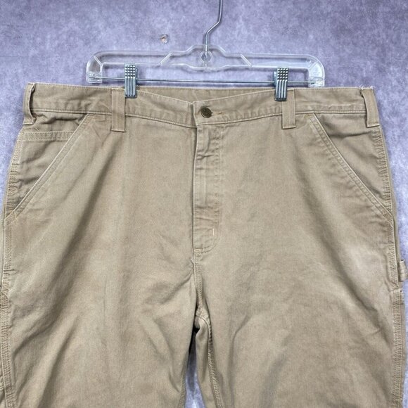 Carhartt B324DKH Pants Mens Fits (42x29) Dark Khaki Carpenter Relaxed Fit Canvas - Picture 3 of 15